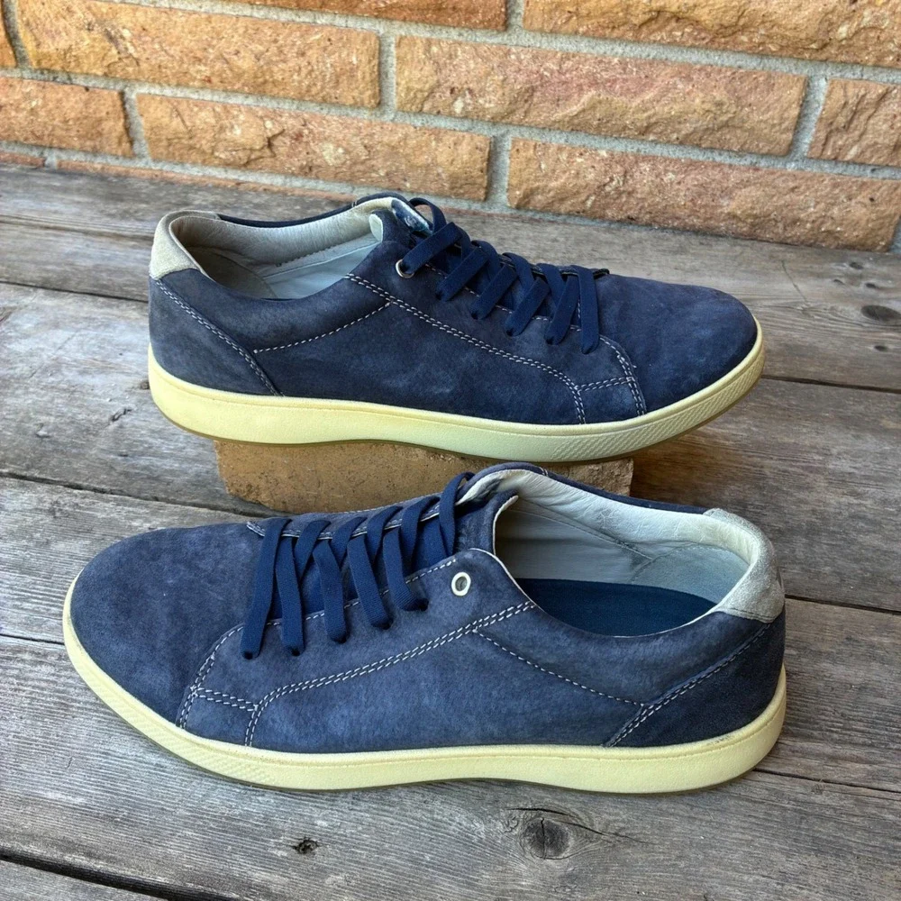 Florsheim Sneakers Navy Blue Suede 9.5 M Comfortech 14223-410 Low Top Mens